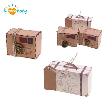 10Pcs/Set Mini Karton Express Box Pakiranje Prtljage z Vrvmi Lutke Mini Dekor Igrača, Lutka Hiša Pohištvo Oprema