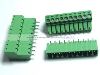 20 Kos/veliko Vijak Terminal Blok Priključek 3.81 mm 10 Pin Način Zelena Plug Tip