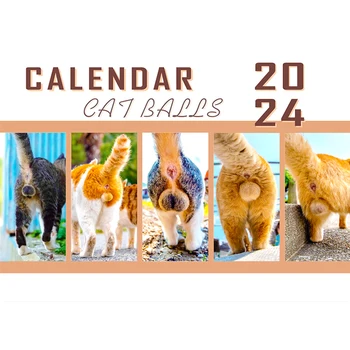 2024 Mačke Riti Koledar Za Mačke Ljubitelje Smešne Mačke, Koledar Steni Visi 2024 Mesečna Srčkan Mucek Rit Koledar