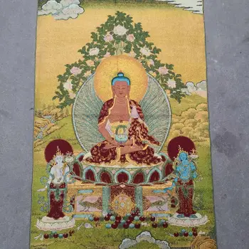 36 palčni Svilena vezenina Šakjamuni Amitabha Bude Tathagata Skledo Thangka Slike Zidana