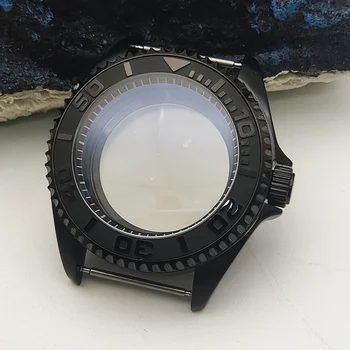 42MM Črno Gledati Primeru NH35 Primeru za Seiko NH35/36 Gibanje z Safir steklokeramično Ploščo Watch Spremembo Delov za Seiko