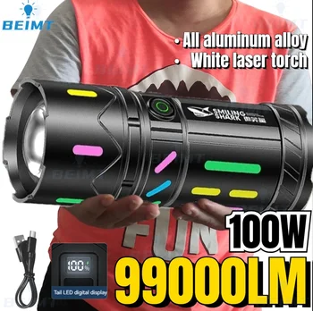 99000LM Ultra Svetla Svetilka Super Svetla Zoomable Baklo Luči za ponovno Polnjenje Nepremočljiva Flash Svetlobe za Kampiranje, Pohodništvo Prostem