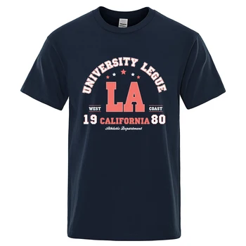 California Zahodni Obali Univerzitetne Lige 1980 Mens T-Shirt Bombaž Svoboden Tee Modnih Oblačil, Znoj, Oblačila Prevelik Poletje Vrhovi