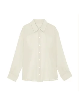 Damen Langarmshirt aus durchscheinendem Netzstoff bauchfreies Vrhu T-Shirt Bluse Federärmel durchsichtiges Majica Harajuku