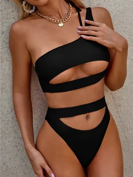 DEKA Hllow Ven Eno Ramo Bikini Komplet Tangice Kopalke Ženske Trdna Oblazinjeni Kopalke Ženska Seksi kopalke Plavanje Plažo