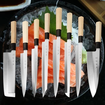 Japonski Kuhar Nož Sashimi Losos Nož HighHardness iz Nerjavečega Jekla Suši Rezanje Nožev Oster Mesa Cleaver Ribe Surove Nož za peko na žaru