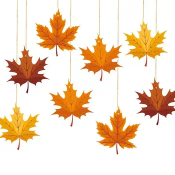 Kakovostne Plastične Obesek Plastičnih Maple Leaf Dekoracijo Oko-lov Jeseni Maple Leaf Obesek Realne Visi Vrv