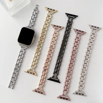 Kovinski Trak za Apple Watch Band 49 mm 45 mm 42mm 38/41mm 40 mm 44 Modno Zapestnico za Iwatch Serije 8 7 6 5 MP 4 3 Zamenljiva