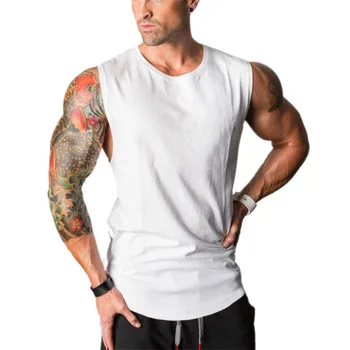 Muscleguys majica brez Rokavov, bodybuilding oblačila in fitnes moških spodnja trdna vrhovi tank prazen moške mišice telovnik