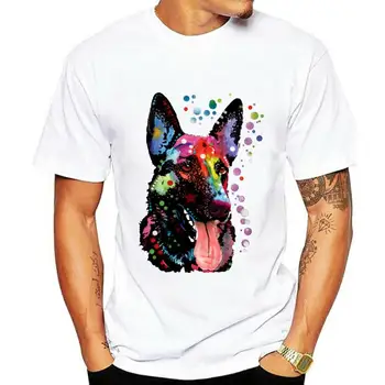 Nemški Ovčar Womens T-Shirt Dean Rusko Multicolor Umetnosti Pes Pet Ljubitelje Majica