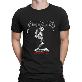 Neverjetno Priložnostne Prevelik Yeezus Tour Hip Hop Rap Kanye West Bog Želi od Vas najnujnejša oprema Majica s kratkimi rokavi Moški T-shirt Grafični Ulične S-3XL