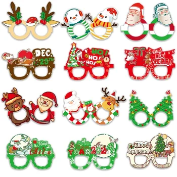 Nov Božični Okraski Stranka Papir Očala Odrasle Otroke, Počitnice Darila Santa Claus Papir Očala