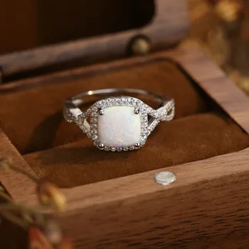 Novi najbolje prodajani obroči v Evropi in Ameriki, simple square diamond podolgovat, elegantno z osebno nakit za ženske