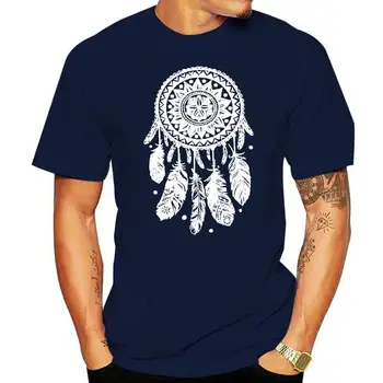 Novi Pure T Shirt Lovilec Sanj, Bele Avtohtone Ponos Ameriškega Duha Perje Etnične Posadke Vratu Moških Kratek Rokav Urad Tee
