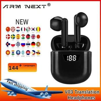 NOVO V03 Pametne Posodobitve Slušalke 144 Jezikov, Prevajanje Glas Prevajalec Brezžična tehnologija Bluetooth Prevajalec Slušalke za Potovanja