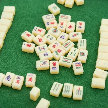 Odoria 1:12 Miniaturni Kitajski Mahjong Potovanje Igra Nastavite Dnevni Sobi Doma Prostem Vrt Lutke Pribor Lutka Hiša Dekor