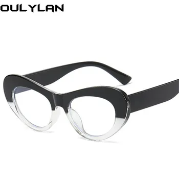 Oulylan Ovalne Anti Modra Svetloba Očal Okvir Ženske Moški Letnik Gradient Dekorativni Očala na Recept Očala za kratkovidnost Okvir