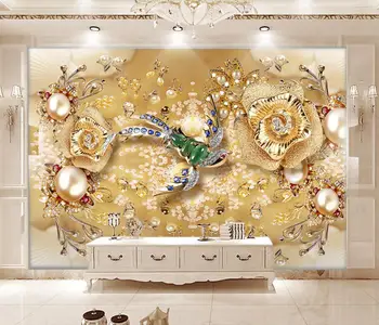 Po meri Evropskega nakit diamantni cvet Zidana Ozadje 3D Stensko Slikarstvo, Dnevna Soba, spalnica dekoracijo art foto Steno Dokumentov