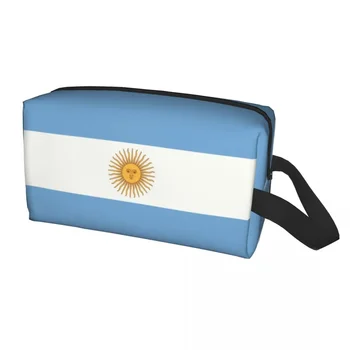 Po meri Zastavo Argentina Toaletnih Vrečko za Ženske Kozmetične Ličila Organizator Gospa Lepoto Shranjevanje Dopp Kit Polje