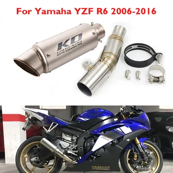 R6 motornega kolesa, Izpušni Glušnik Nasvet Dušilec Cevi Sredini Povezavo Cevi za Yamaha YZF R6 2006-2023