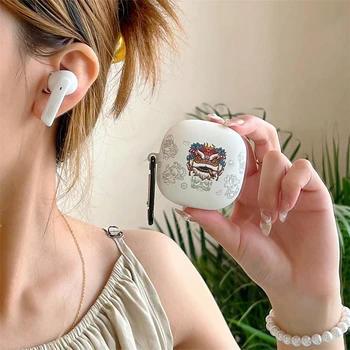 Risanka Lev Kristalno Nalepke Za QCY T13 Brezžične Slušalke Smart Primeru Zaščitni Pokrov Za QCY T13 ANC Čepkov Slušalke Primeru