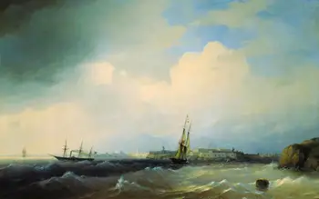 Rusija Ivan Aivazovsky Morju seascape oljna slika Sveaborg, 1844 DOBRO TISKANJA, Reprodukcije UMETNOSTI slikarstva