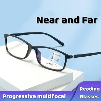 Srednjih let in Starejših Daljnovidnost Očala Proti Modra Svetloba Multifokalna Presbyopic Očala Majhen Okvir Retro Progresivna Očala
