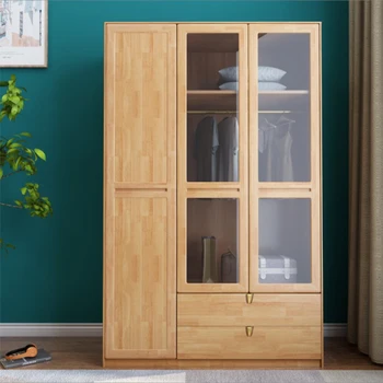 Steklena vrata, omaro iz masivnega lesa, gospodinjski spalnice, moderno in enostavno leseno omaro, malih gospodinjskih kabinet, trajne in nove