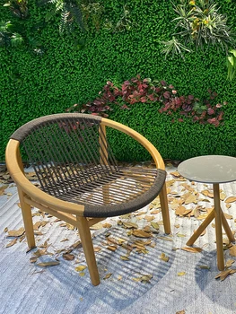 teak lesa, Kitajski slog prosti čas, zunanji leni balkon, nepremočljiva in zaščito pred soncem čaj tabela kombinacija
