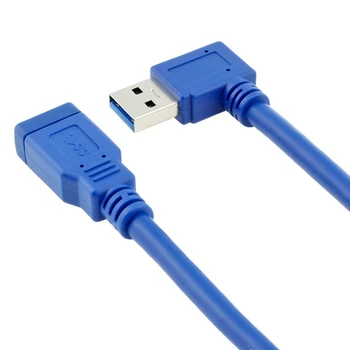 Top Deals USB3. 0 Podaljšek Levi Komolec USB90 Stopnjo Podatkovni Kabel USB priključni Kabel Moški-Ženski Kabel 0,3 M