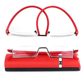 TR90 Presbyopic Očala Ženske Moški Anti Modra Svetloba Obravnavi Očala Kvadratnih Pol Kovinski Okvir Očala z Očali Primeru od 0 do +400