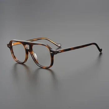 Vintage Acetat Kratkovidnost Očala Moški Ženske Kvadratnih Optica Očala Okvir Moških Black Tortoise -100 125 150 175 200 Anti Razmislek