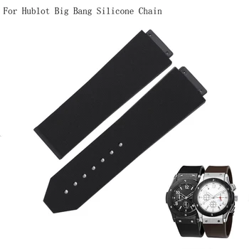 Watchband za HUBLOT BIG BANG Visoko Kakovostnega Silikona 25-19 mm Nepremočljiva Moške Gledajo Trak Verige Gume Zapestnica manžeta