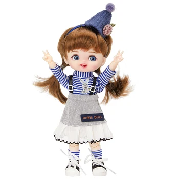 Za 22,5 cm Modra Bela BJD Srčkan Lutka Devica Anime Elegantno Krilo BJD Lutka določi Modni DIY Igrače za Dekle, Fant, Sestre, Darilo za Rojstni dan