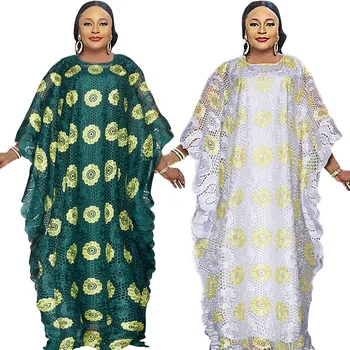 Čipke Afriške Dashiki Obleko za 2023 Nove Ženske Abaya Dubaj Maroški tam kaftan Svoboden Maxi Obleke Tradicionalnih Boubou Afriki Oblačila