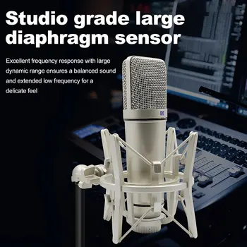 Kondenzator Mikrofon za Studio Vokal Instrumenti Podcasting in Profesionalnih Posnetkov s Shockmount Avdio Kabel