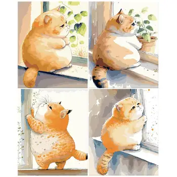 RUOPOTY Notranje Barvanje Z Številkami Mačke Strani Slikarstvo Oznake Za Številke Živali Edinstveno Darilo