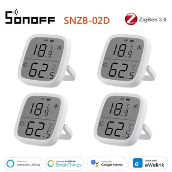 SONOFF SNZB-02D Zigbee Smart Temperatura Vlažnost Senzor Z LCD-Zaslon eWeLink Pametni dom daljinski upravljalnik Za Alexa googlova Domača stran